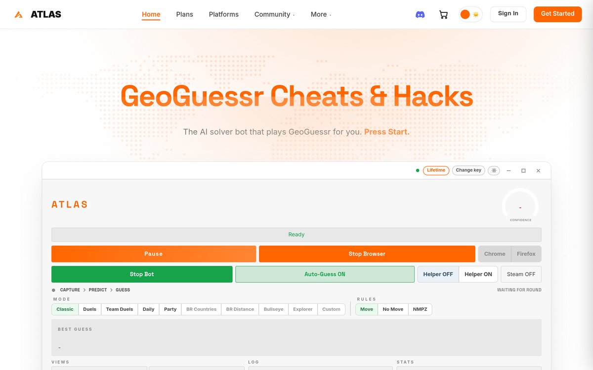 Atlas-geoguessr-bot 官网截图