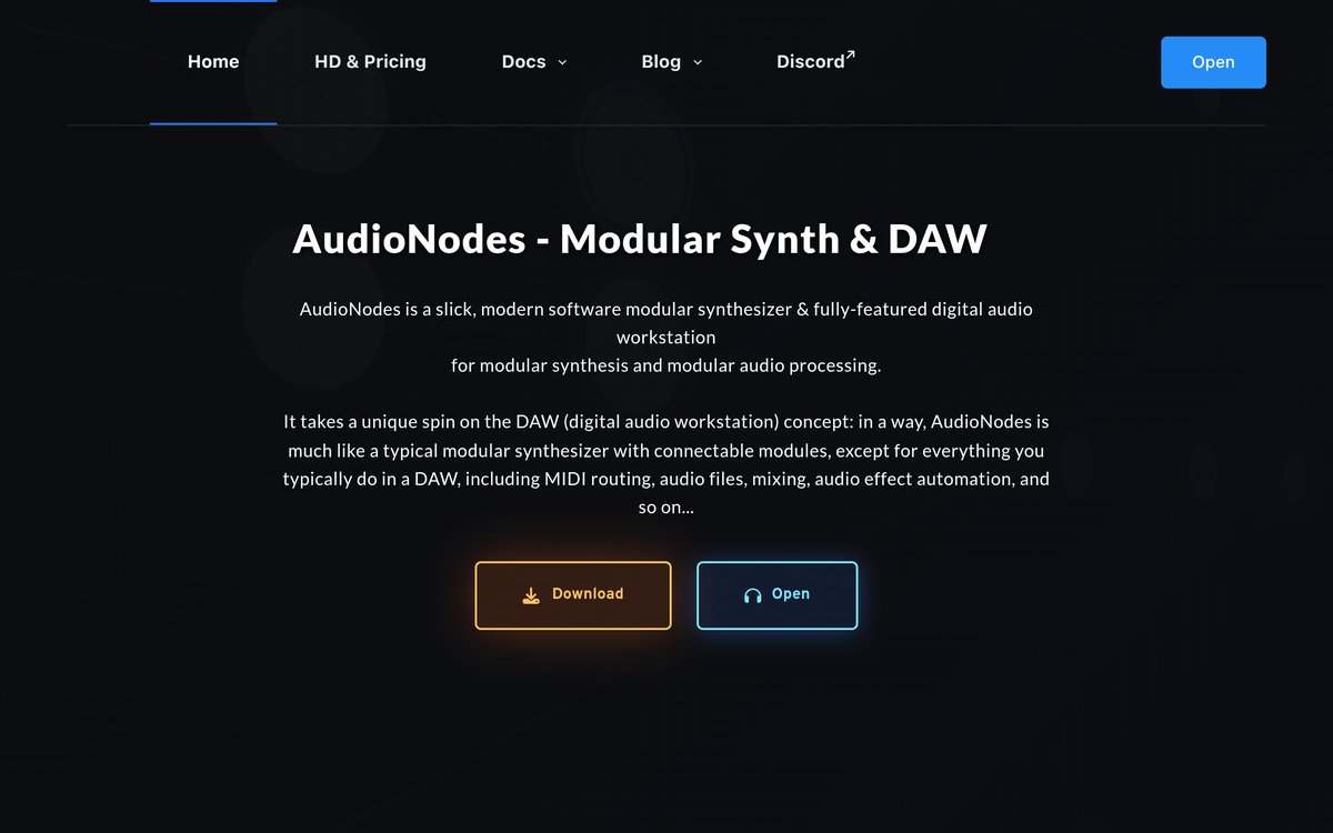 AudioNodes 官网截图