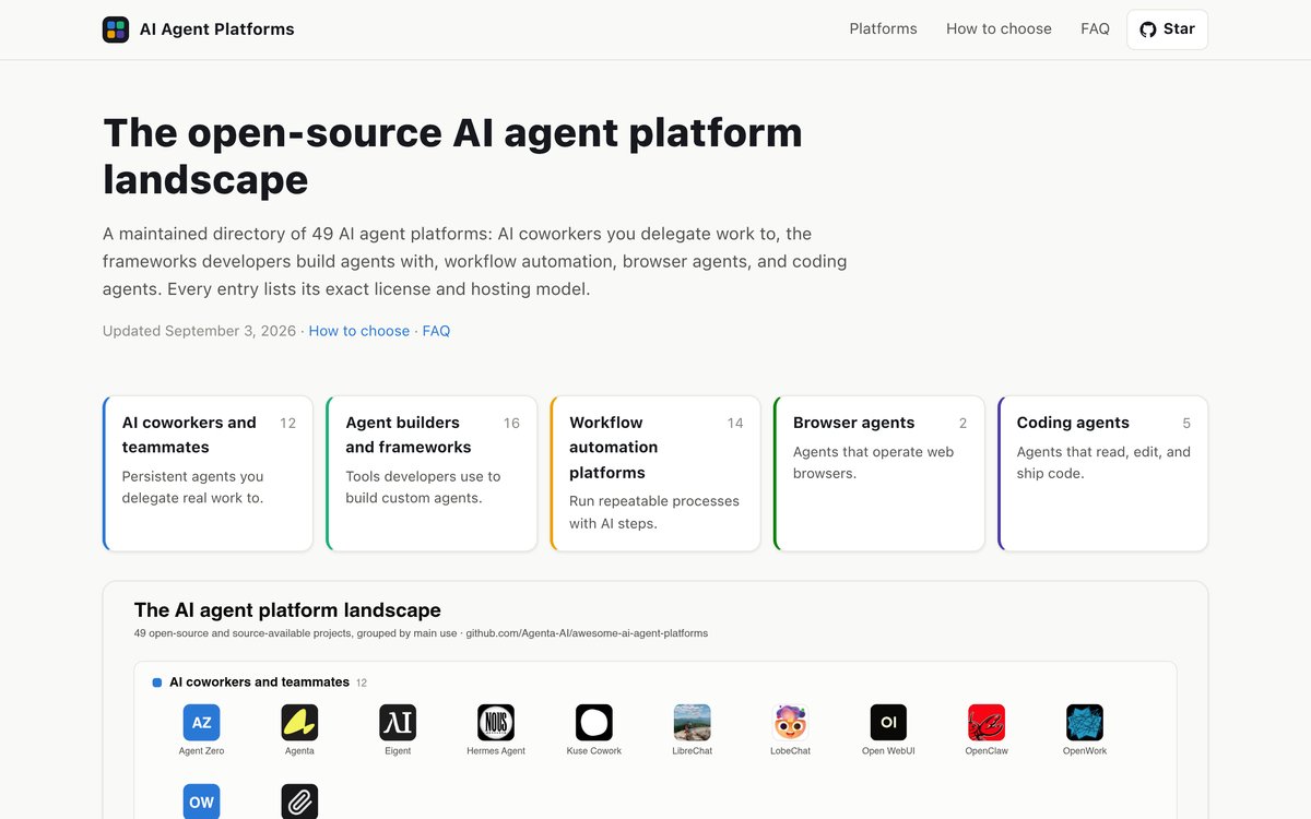 awesome-ai-agent-platforms 官网截图