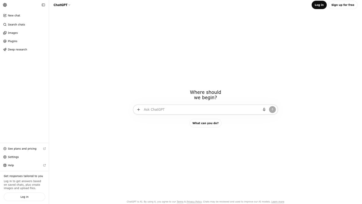 ChatGPT 官网截图