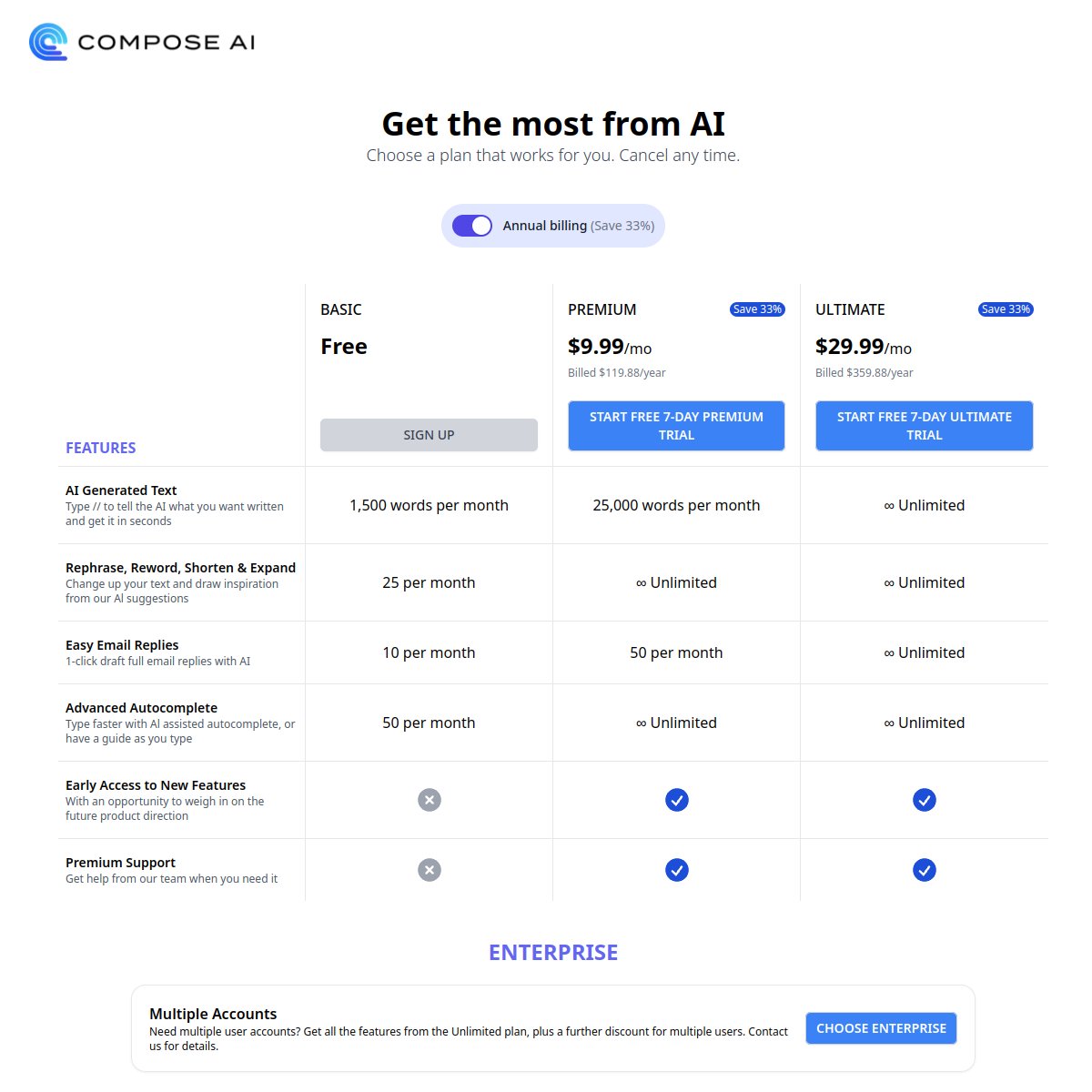 COMPOSE AI 官网截图