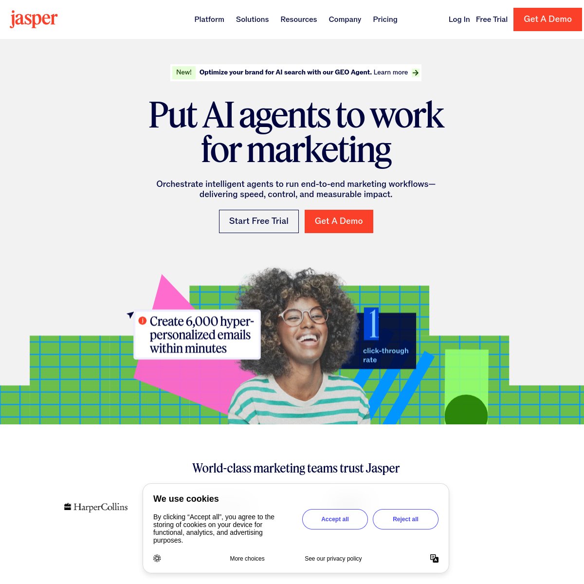 Jasper.ai 官网截图