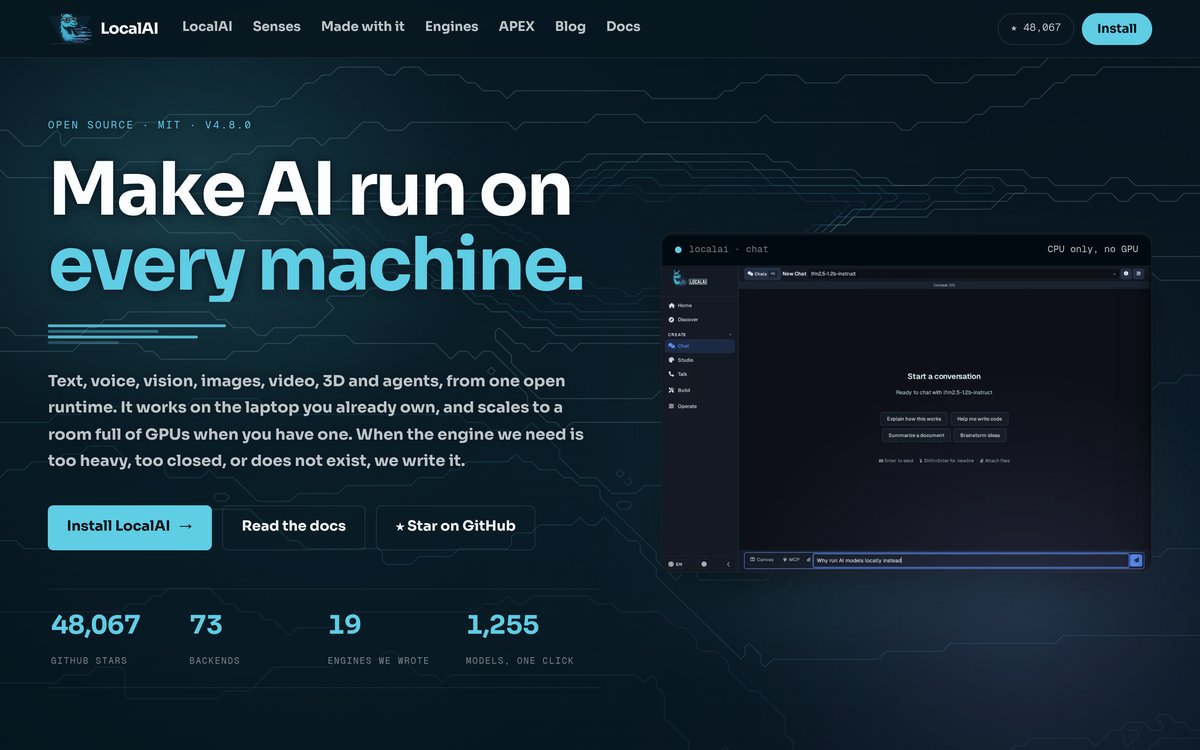 LocalAI 官网截图