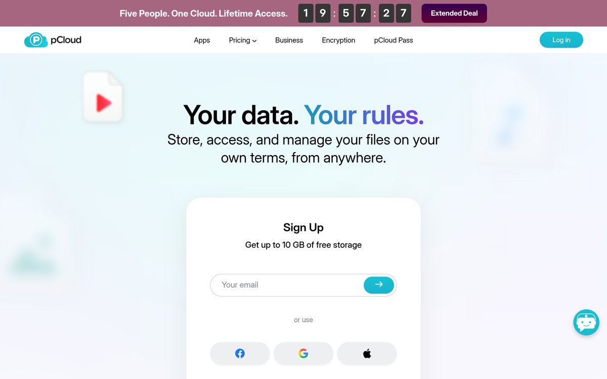pCloud 官网截图