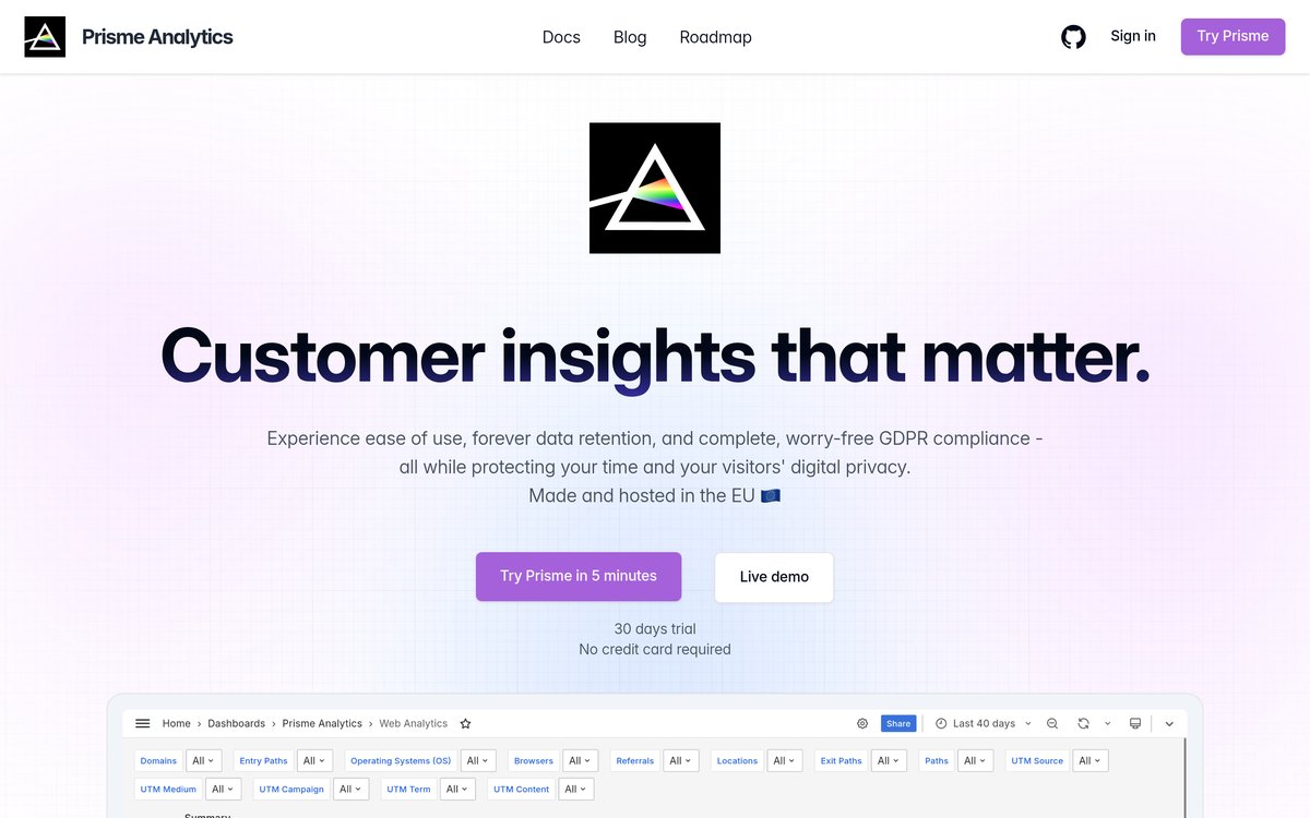 Prisme Analytics 官网截图